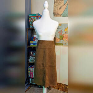 🤎 Chaps Faux Leather Skirt, Size 18